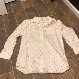 Polka dotted flannel shirt